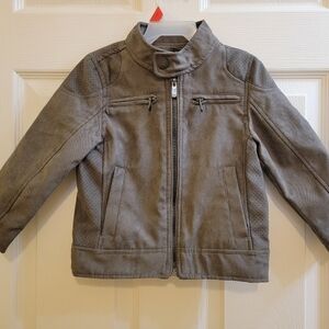 Urban Republic Gray Faux Suede Bomber Moto Jacket Coat Toddler Size 24 Months